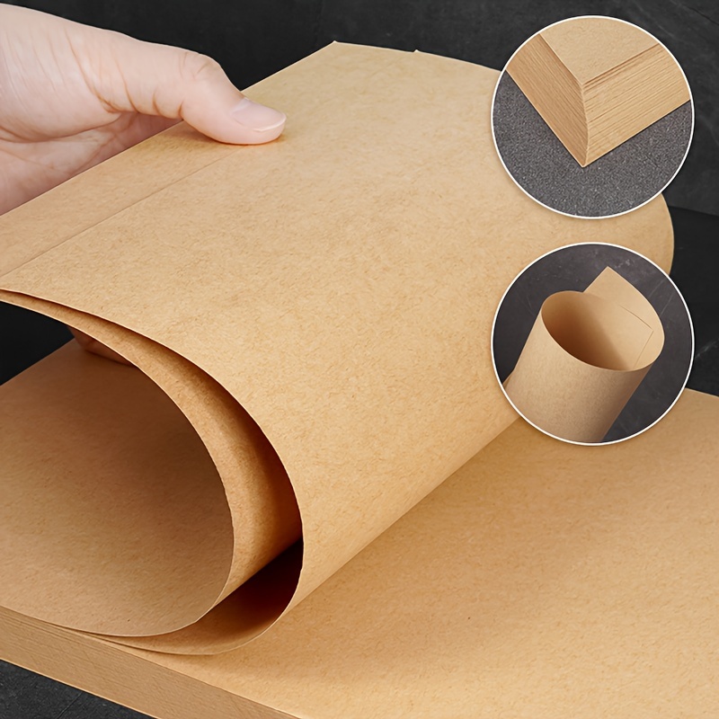 

50 Sheets A4 Thick Kraft Paper - Pure Wood Pulp, Ideal For Diy Crafts, Painting, Pieceaging & Printing