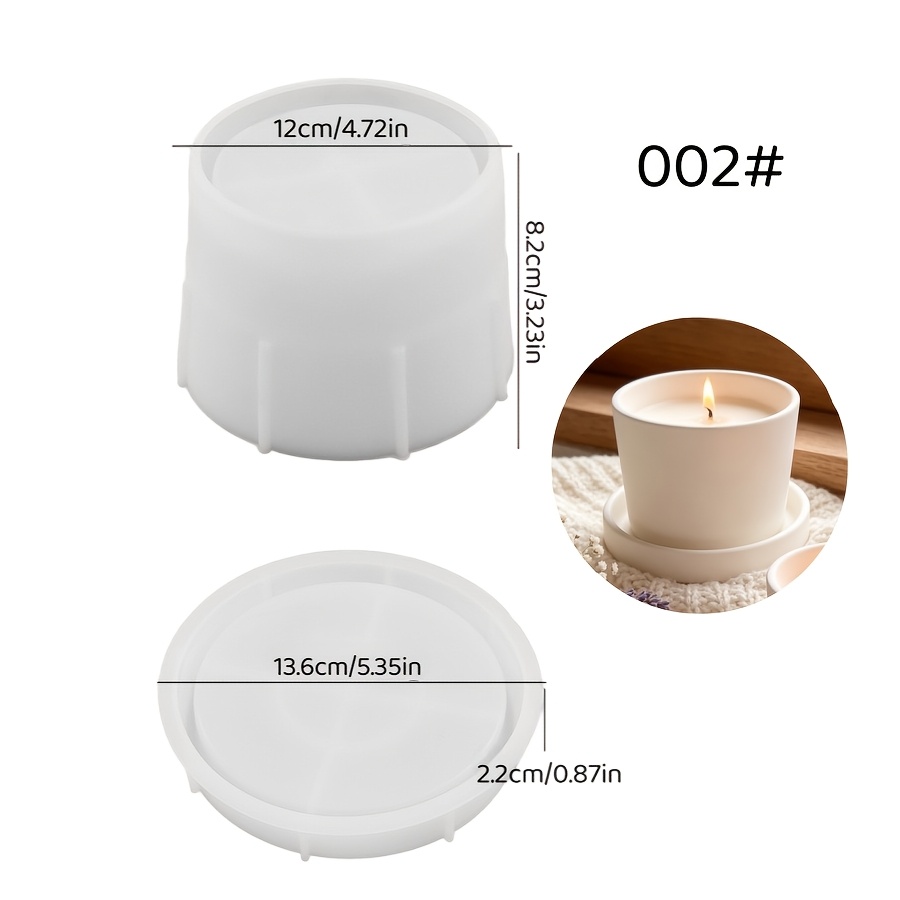 TEMU Clay Silicone Mold, 2pcs, Large And Small Sizes, Suitable For Cement Candle Storage And Decoration, Suitable For Making Epoxy Plaster Candles,