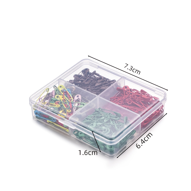 TEMU Mixed Color Safety Pins With Storage Box -200pcs Of Metal Color Pins For Sewing, Handicrafts, Jewelry Making, And Clothing Fixation