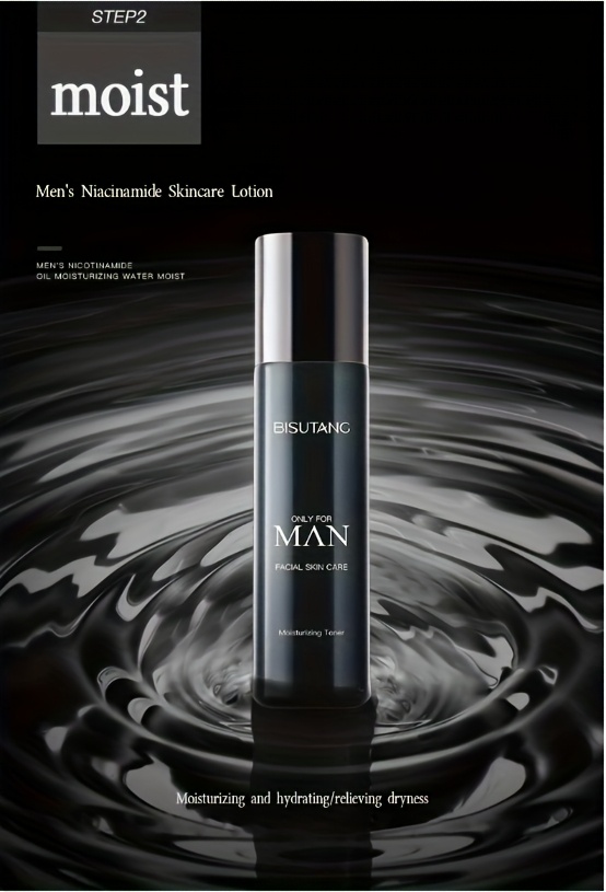 BISUTANG Ensemble de soins pour hommes 3 pièces avec Niacinamide comprenant un nettoyant visage, un tonique et un hydratant pour le soin de jour et de nuit. Il nettoie, hydrate et nourrit, convient à tous les types de peau, contient du collagène, et est une boîte cadeau de soins pour la peau qui hydrate