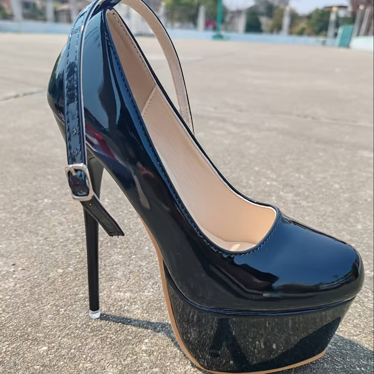 tacones plataforma ultra altos mujer zapatos negros Temu Mexico