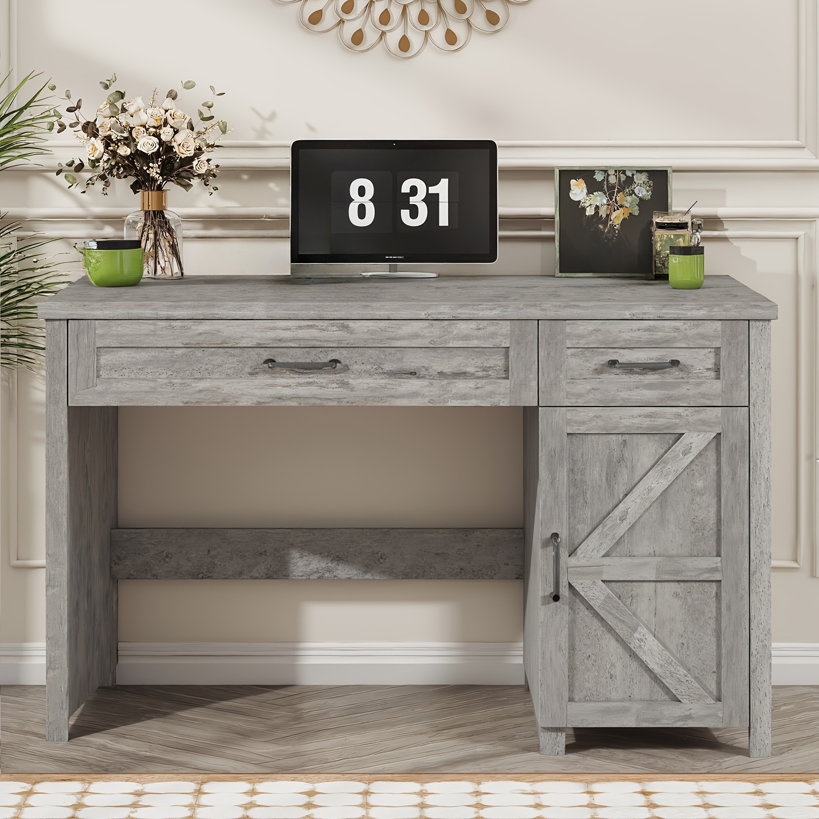 47" Modern Farmhouse Executive Desk