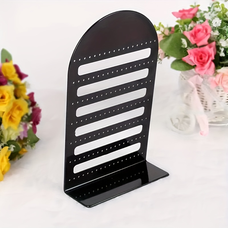 

1pc Black Plastic Jewelry Tower - 126-slot Earring Display Stand, Multi-functional Large Capacity Organizer For Home & Retail Use, Jewelry Making Display & Packaging Supplies, Beading&jewelry Making