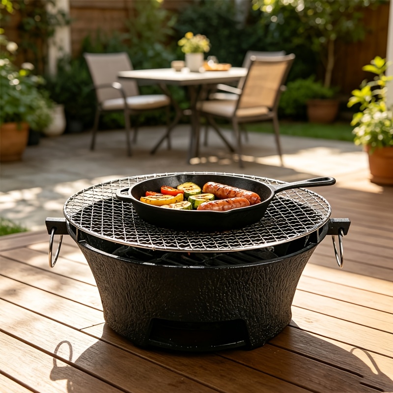 Temu – TEMU Camping Gear | Gardening Supplies | Outdoor Terrace | Cast Iron Fireplace For Brewing Tea And Roasting | Portable Outdoor Camping Stove |