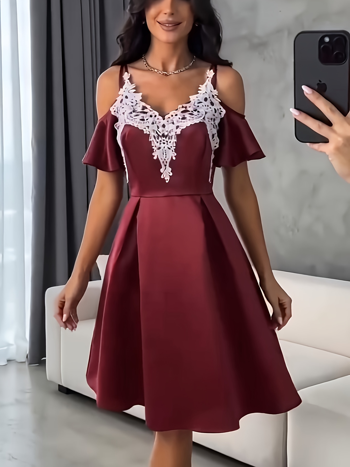 guipure lace dress sold on Temu United States