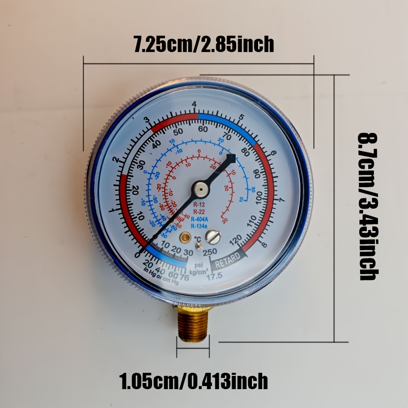 TEMU The Size Of 1/4 Connection For The Pressure Gauge On The Refrigerant Charging Measurement Gauge Y70 For Air Conditioners And Refrigerators