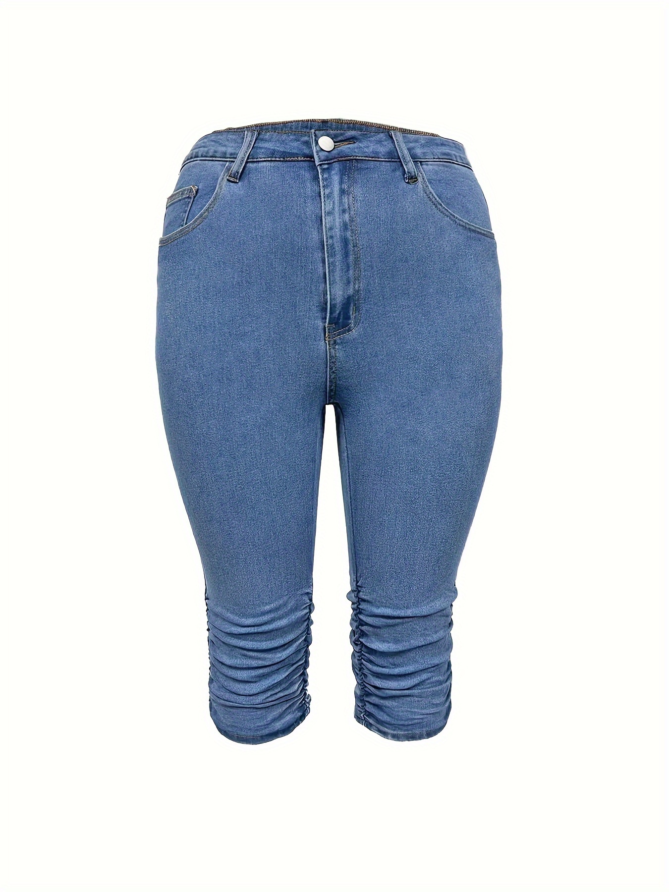 Lusty Chic Women's High Waist Plus Size Cropped Jeans 3/4 Jean Short Capri  Pants Stretch Denim Sizes 10-22 (12, Dark Blue) : : Fashion