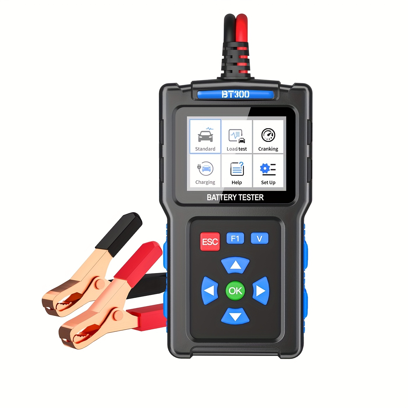 TEMU Battery Load Tester , 20-2000 Cca Automotive Battery Tester And Alternator Tester For 24v Vehicles, Bt300