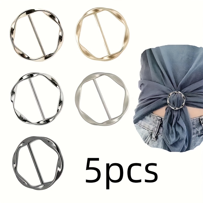 Image of Five-piece Scarf And Button Set, Multi-functional T-shirt Buttons, Shortening Clips, Clothing Fasteners, Fashion Additions, Multi-functional Clips, Multi-functional Buckles, Suitable For