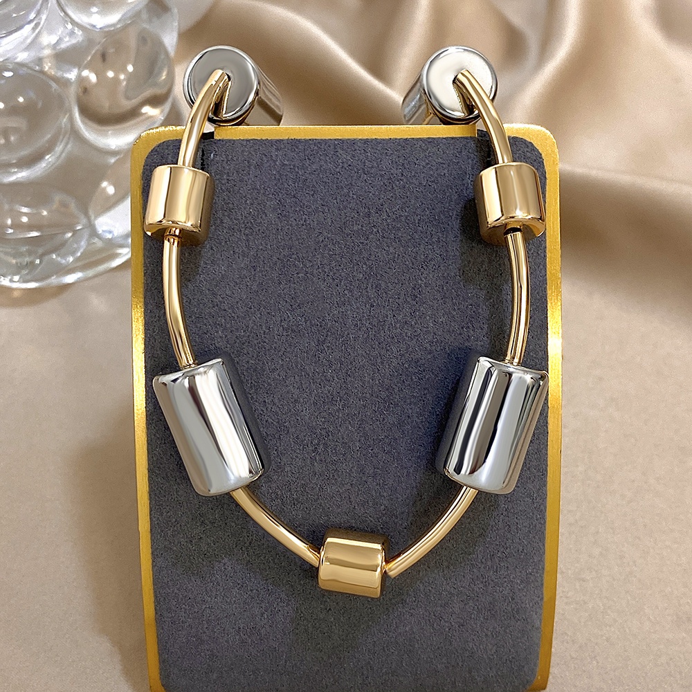 TEMU 1pc Mixed Color Round Tube Necklace Ccb Retro Hip-hop Vacation Party Gifts For Women Are Suitable For Casual Attire.couples Match Items