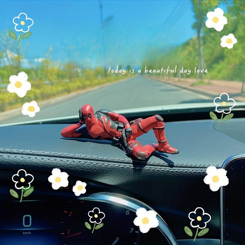 1pc/3pcs Set of Marvel Avengers Deadpool Models, Deadpool Sitting Posture And Lying Postureuxeys, Car Decoration