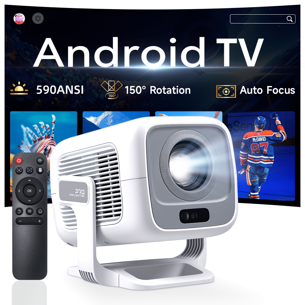 TEMU Projecteur Portable Full HD 4K 1080P BT5.4, Projecteur de Cinéma Extérieur avec Haut-Parleur Intégré, Compatible Smartphone, HD, USB, AV, Fire
