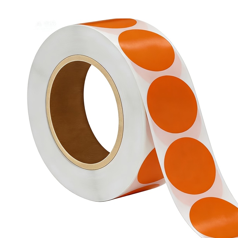 TEMU 2.5cm X 1-inch Colored Round Orange Stickers, Outdoor Cycling Gear Decorative Category Marking Labels, Colored Round Coding Stickers, 1-inch Dot