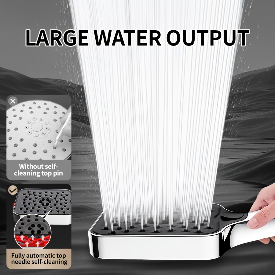 Handheld Pressure-Enhanced Showerhead with 3 Adjustable Modes