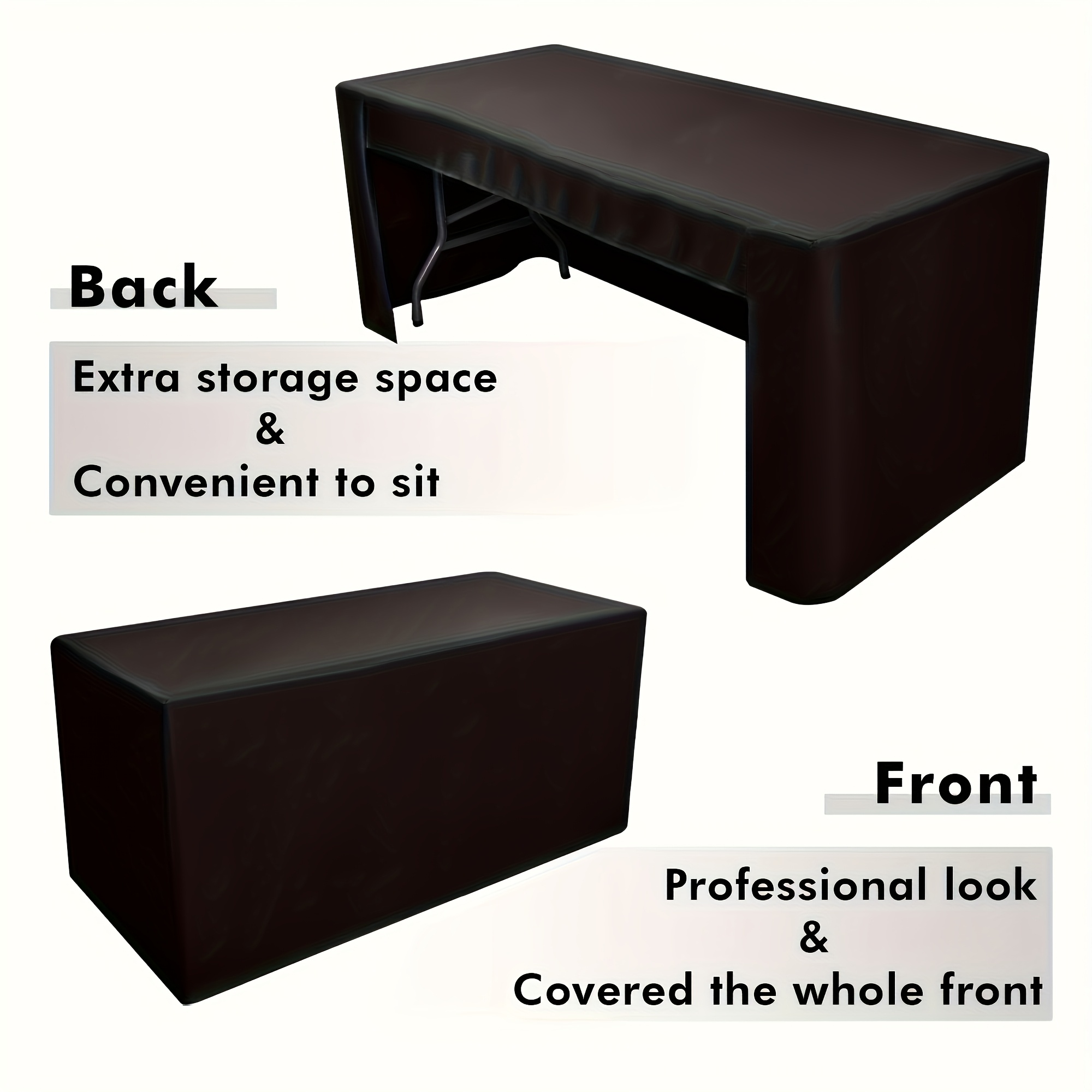 TEMU 1pc 4ft/6ft/8ft Open Tablecloth Rectangular Suitable For Hotel Meetings, Long Table Cover, Exhibition Event Table Skirt Suitable For Banquets, Ceremonies, Birthdays, Festivals, Etc