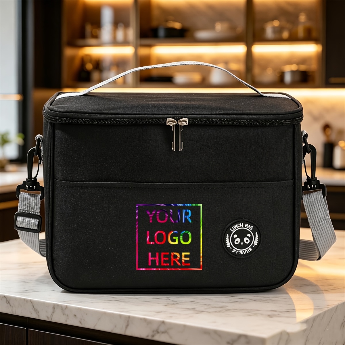TEMU Personalized Insulated Lunch Bag With Custom Photo/logo/text - Large -compatible Oxford Cloth Lunch Box Holder Suitable For School, Commuting,