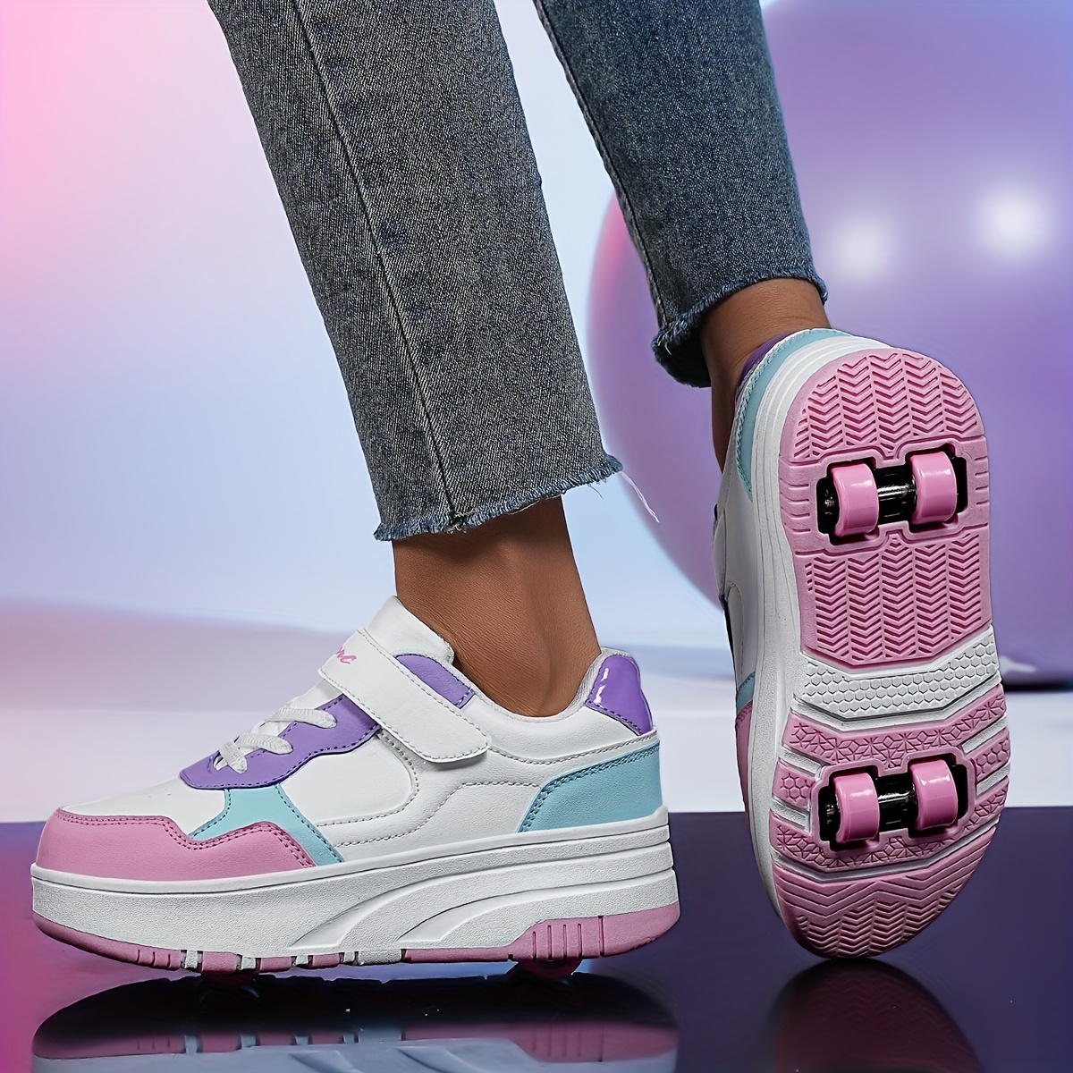 summer   girls four wheel detachable dual use roller skates outdoor lightweight breathable skate shoes versatile teen sports shoes