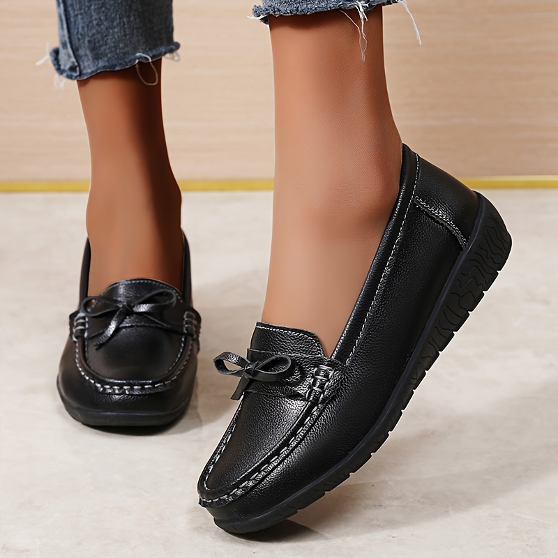 ladies dress flats MEFOUND Women's Shoes – Comfortable PU Leather Slip-On Loafers For Work, Business, & Casual Business Casual Loafers For Women made in spain