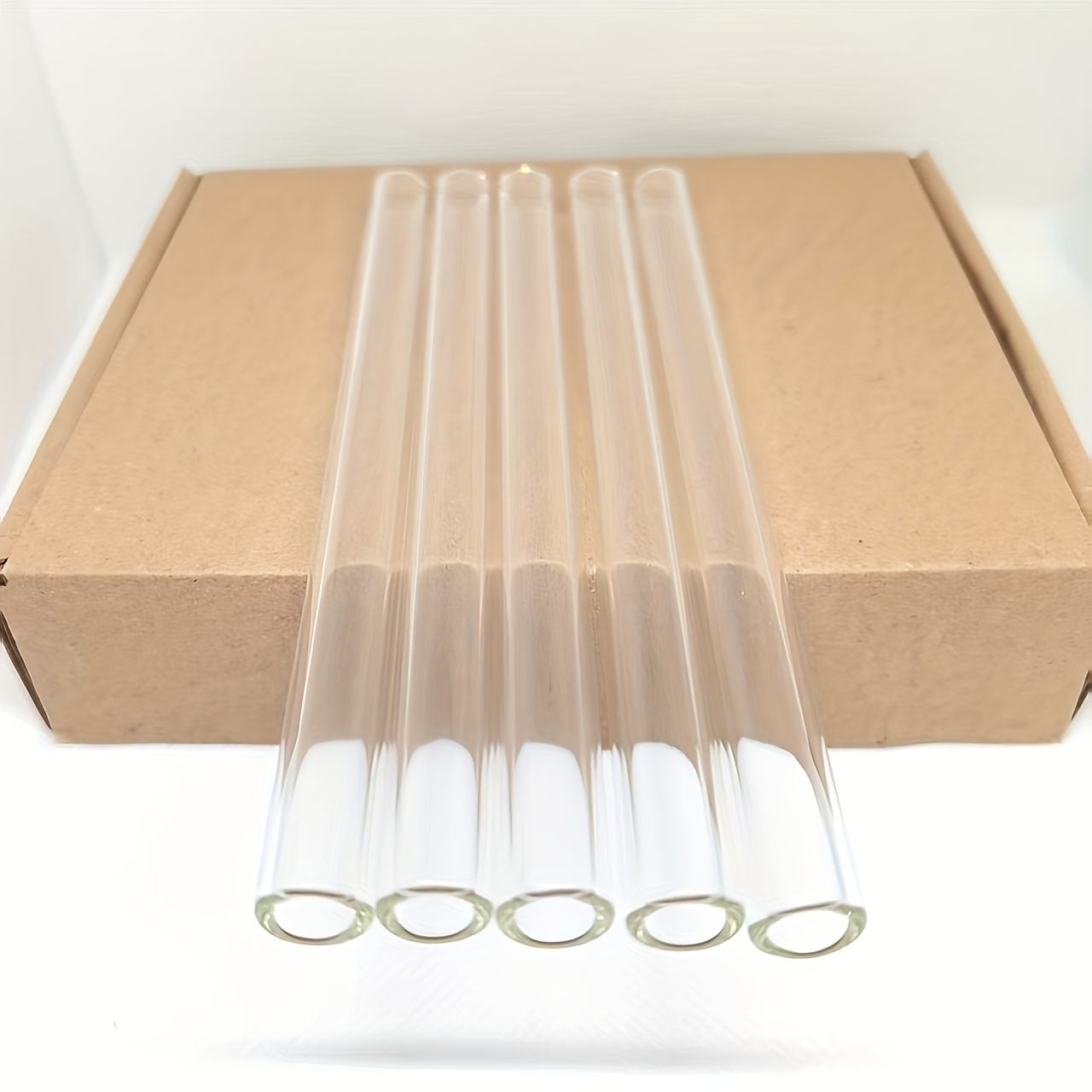 TEMU Transparent High Borosilicate Glass Tube, 8 Inches Od 12mm, Polished Ends, High Safety And Practicality, Heat-resistant - Ideal For, Laboratory,