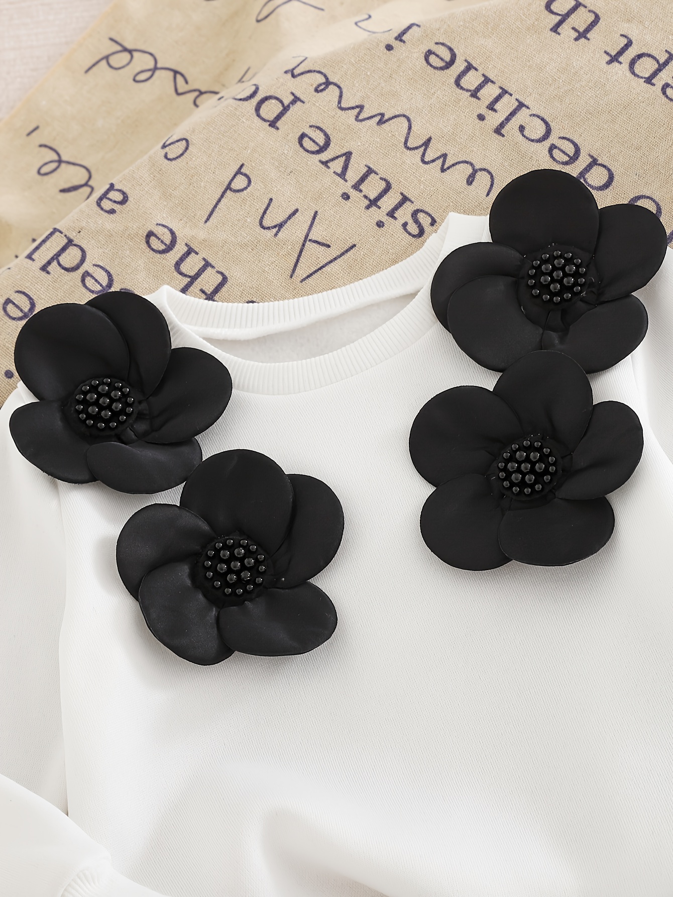 2-delige Meisjes Winter Warmte Eleganter Bloemen Sweatsuit Set