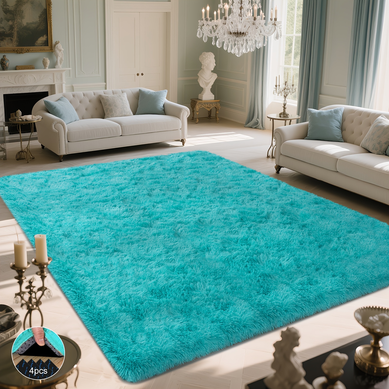 Yongyangjuxin Fluffy Rug Shaggy Area Rug, Gray 8x10 Area Rugs For Living Room, Large