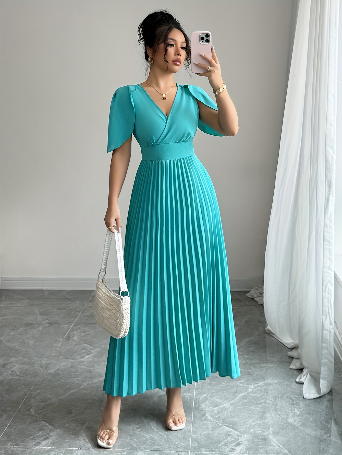turquoise dresses for women sold on Temu United States