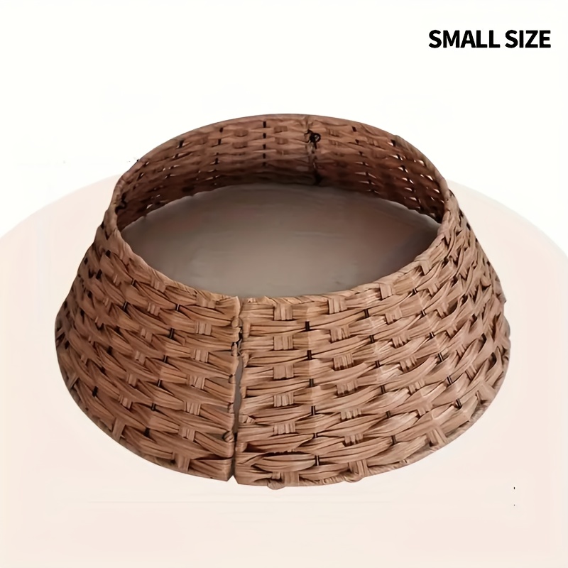 TEMU 1 jupe de sapin de Noël, conçue pour les arbres artificiels, avec un style de panier tissé à , de couverture de base pour la décoration de sapin