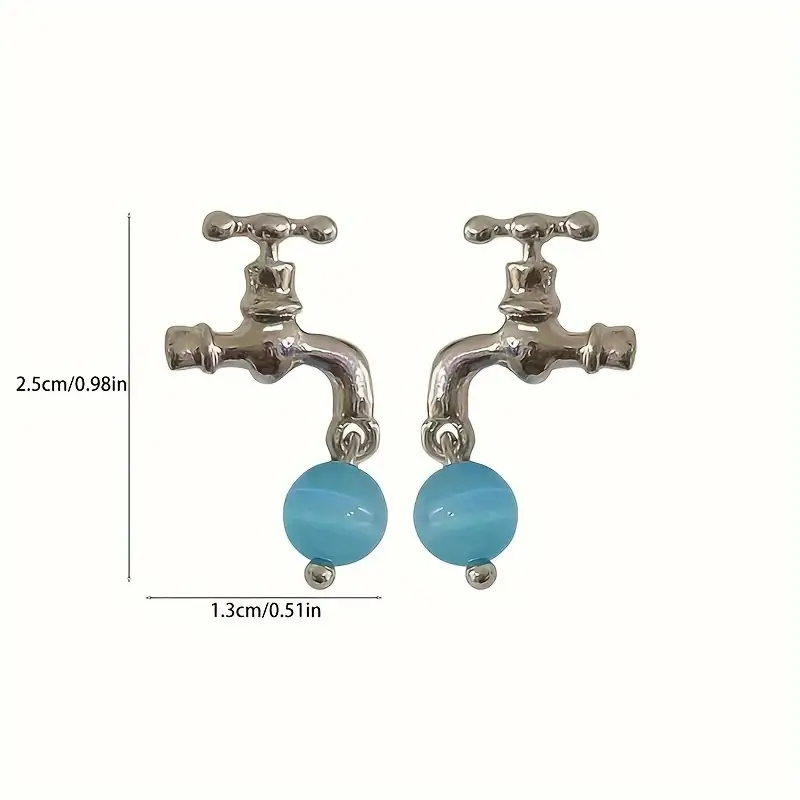 fashionable and cute earrings faucet shape earrings for women and girls sweet and essential gift earrings for party holidays details 4