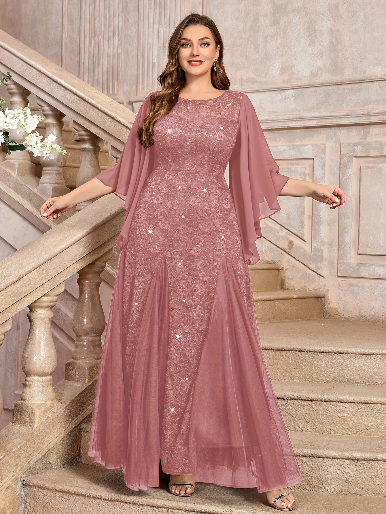 sachin and babi light blue dress Wedding Dress Emerald Green Formal Budget Formal Dresses Plus Size Womens  Elegant Plus Size Formal Gown Cape Sleeves Temu