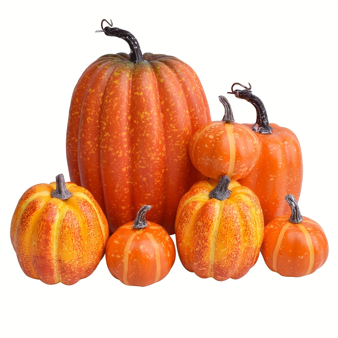 TEMU Set, Garden Decorations 7pcs Simulation Pumpkin Model Fake Vegetable Diy Birthday Wedding Decoration For Decor