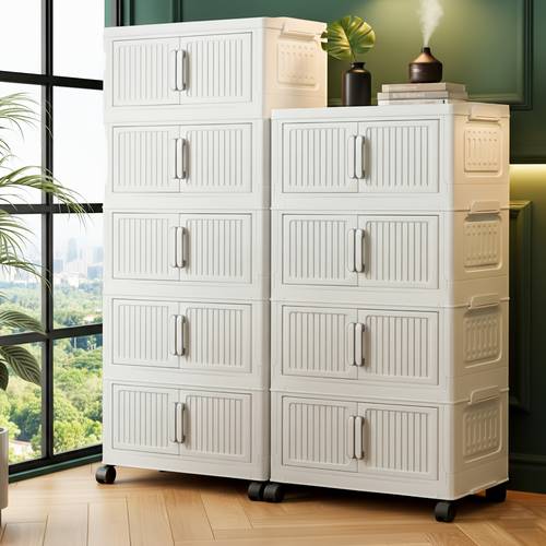 modern chest of drawers suitable for bedroom kitchen bathroom foldable storage cabinet with wheels space saving organizer easy assembly compact mobile unit suitable for small spaces apartments
