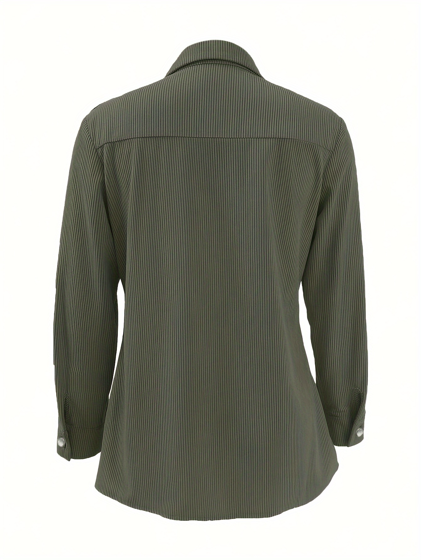 Elegant Mustard Yellow Corduroy Jacket for Women - Chic Long Sleeve Button-Up with Pockets, Polyester, Machine Washable, Ideal for Casual Outings, Allseason Apparel|Elegant Buttonup|Structured Appearance