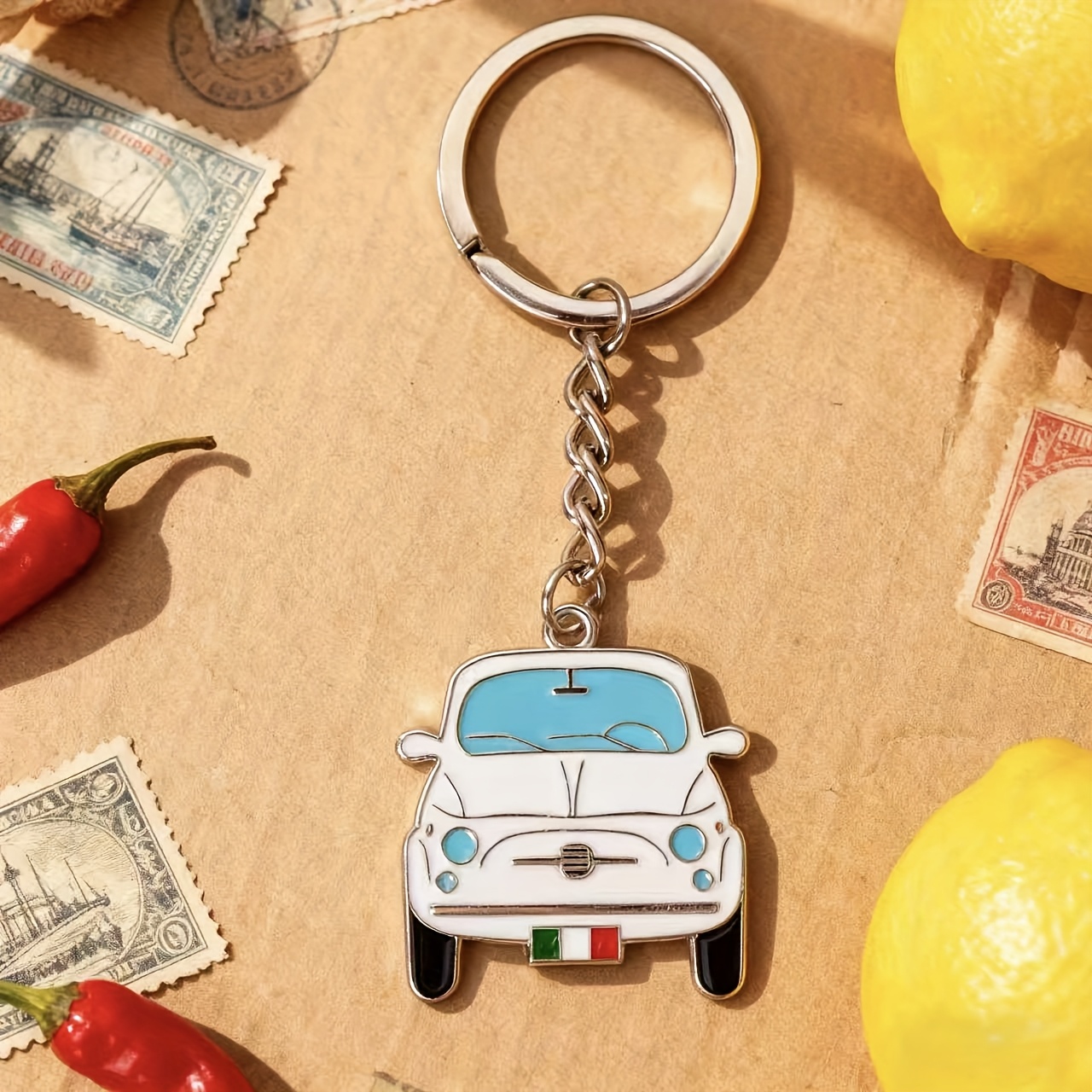 E-shop Italienischer Vintage-Auto-Schlüsselanhänger – Klassisches Italienisches Kennzeichen-Anhänger, Tasche & Schlüssel, Geburtstagsgeschenke,