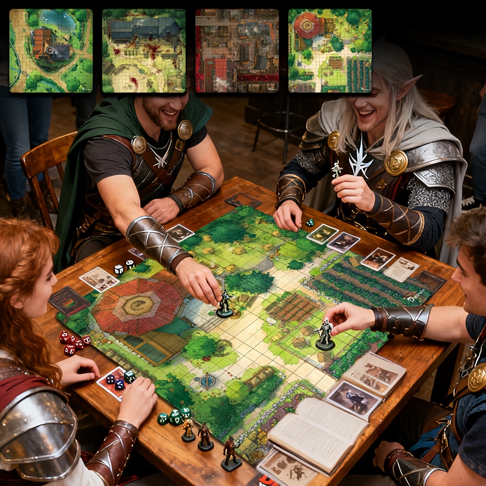 DND Village Terrain Mat, Printed Rubber Battle Mat