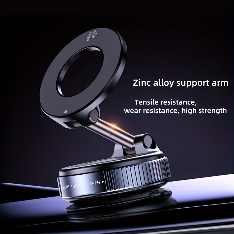 n52 magnetic phone mount with vacuum   bracket durable abs 360 rotatable and foldable design no battery needed ideal for car dashboards bathroom tiles and glass   car mounting modern phone mount durable phone holder