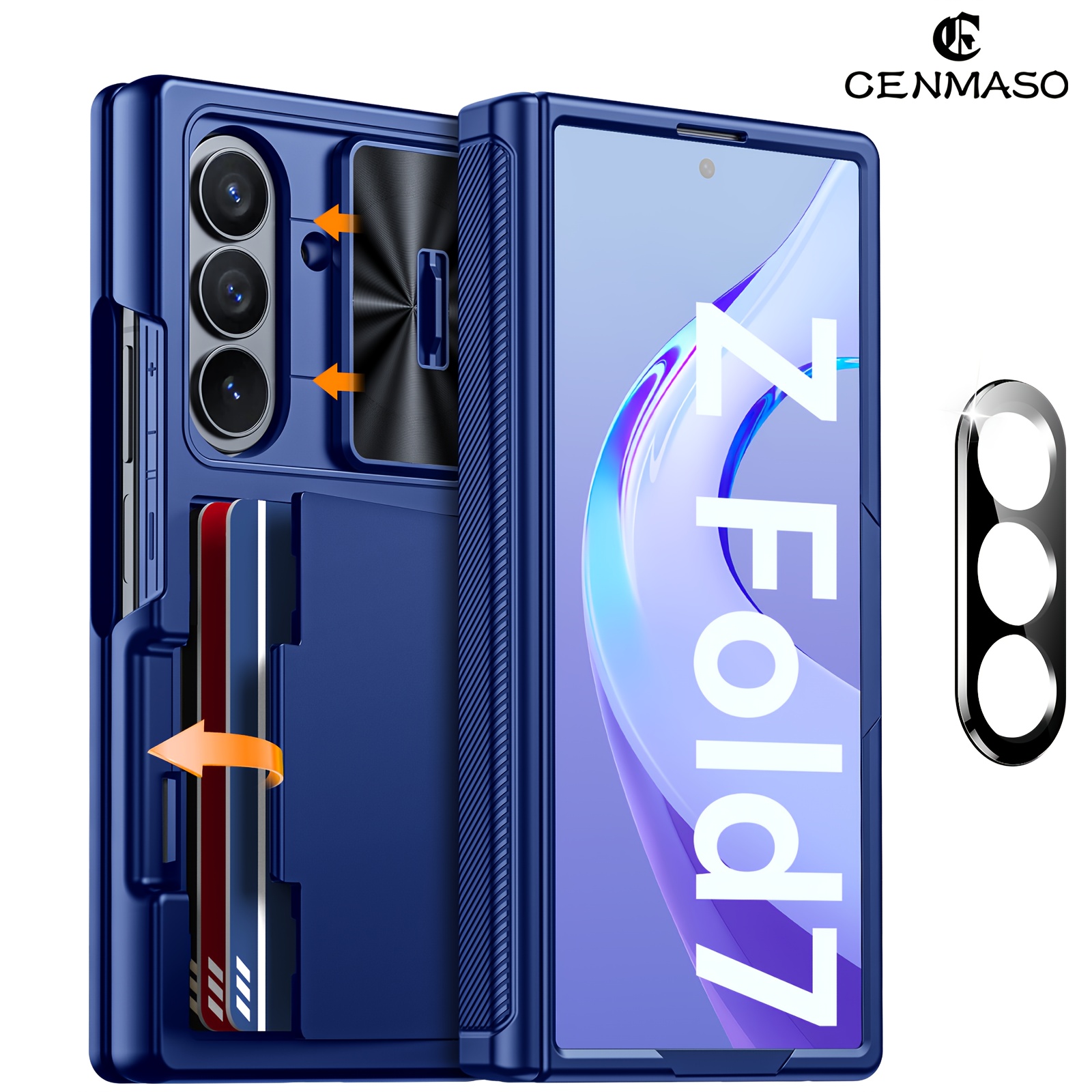 TEMU compatible con for Samsung Z Fold 7, dos protectores de lente, clip multifunción, cubierta deslizante para cámara integrada y del bisagra más