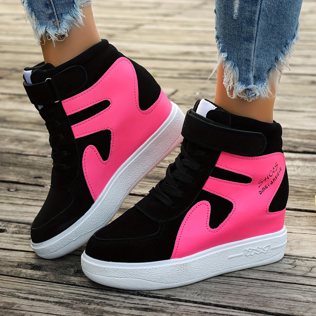 Pink Women's Wedge Heel Sneakers sold by 100 Spartans