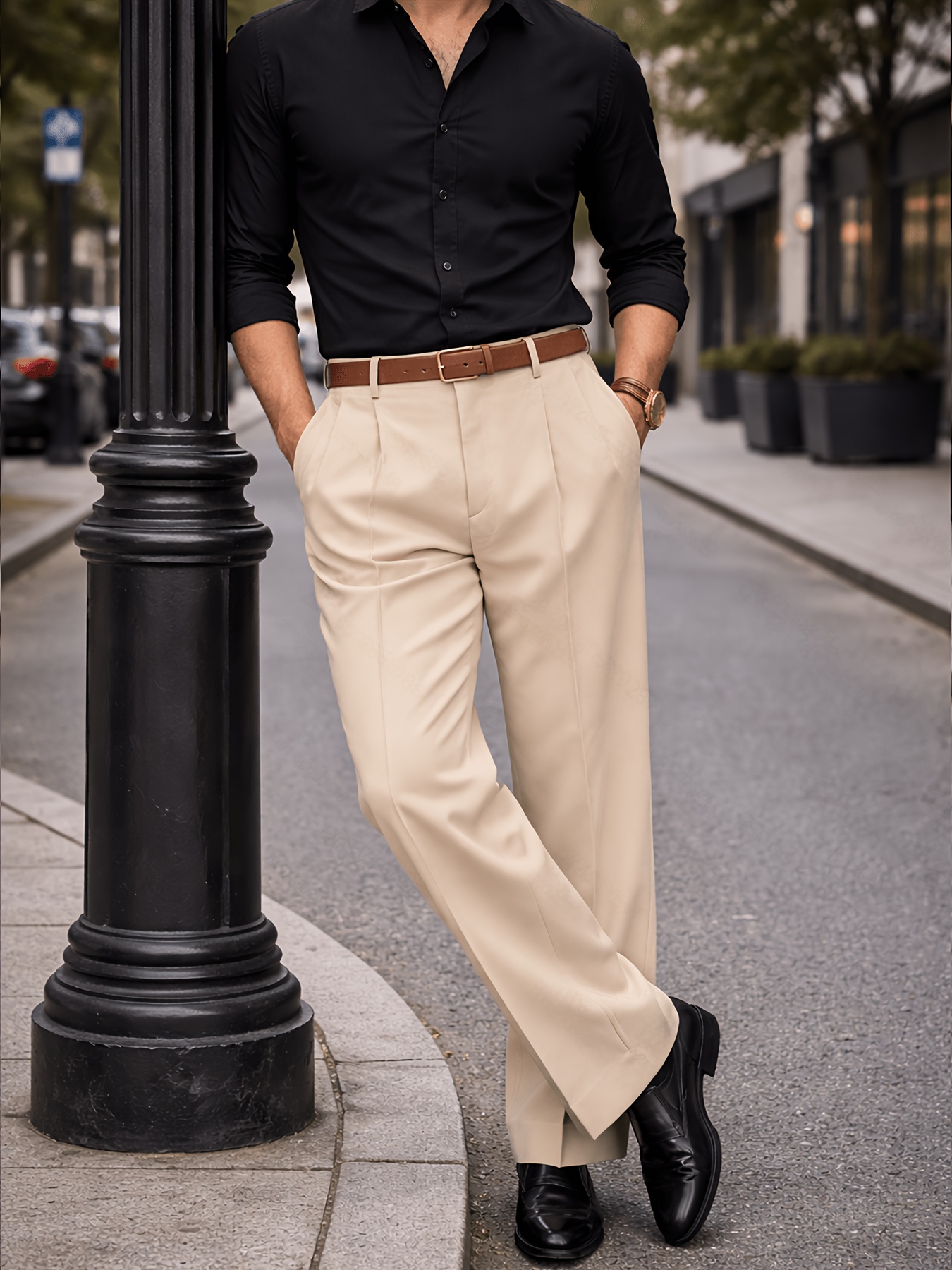 men pleated dress pants sold on Temu United States