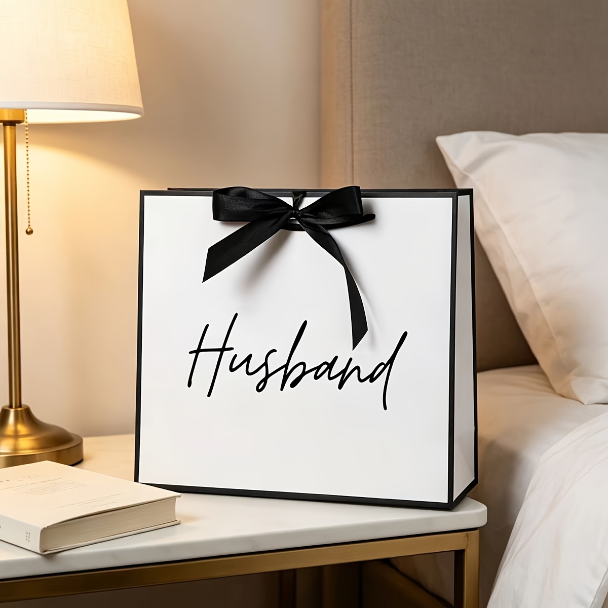 TEMU Fashionable Husband Gift Bag, Easy-to-carry And Foldable Paper Gift Bag, Perfect For ' Gift Bags, Birthdays, Father's Day, Christmas, And