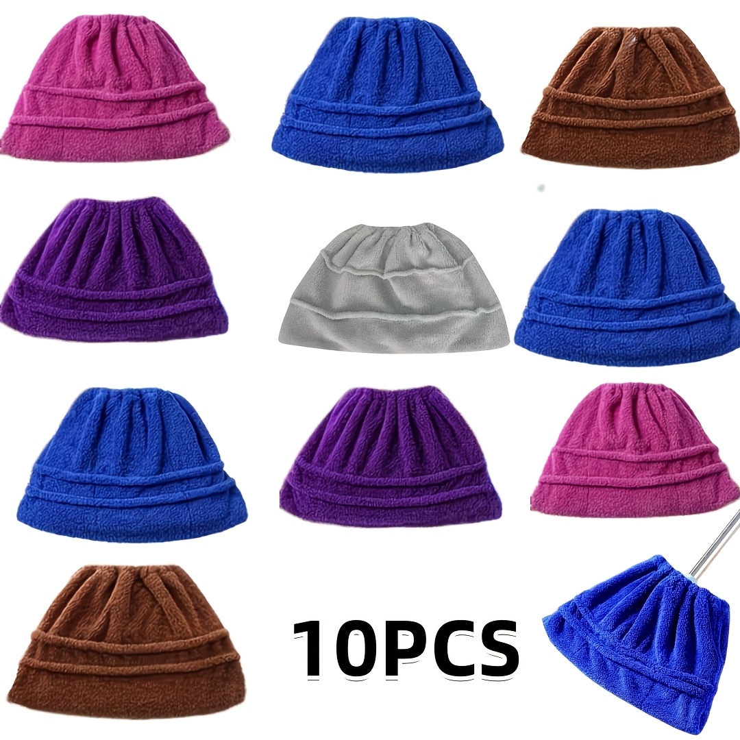 TEMU 5/10pcs Floor Mop And Broom Cover - Super Absorbent Replacement Cloth, Random Color, Floor Mop, Machine Washable & Reusable, Multi-functional