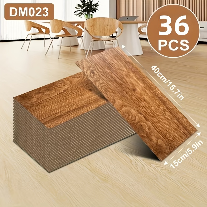 TEMU 36 pezzi di in PVC legno con supporto adesivo, facile da installare a casa. , resistente e impermeabile, il autoadesivo 癡 per e decorare