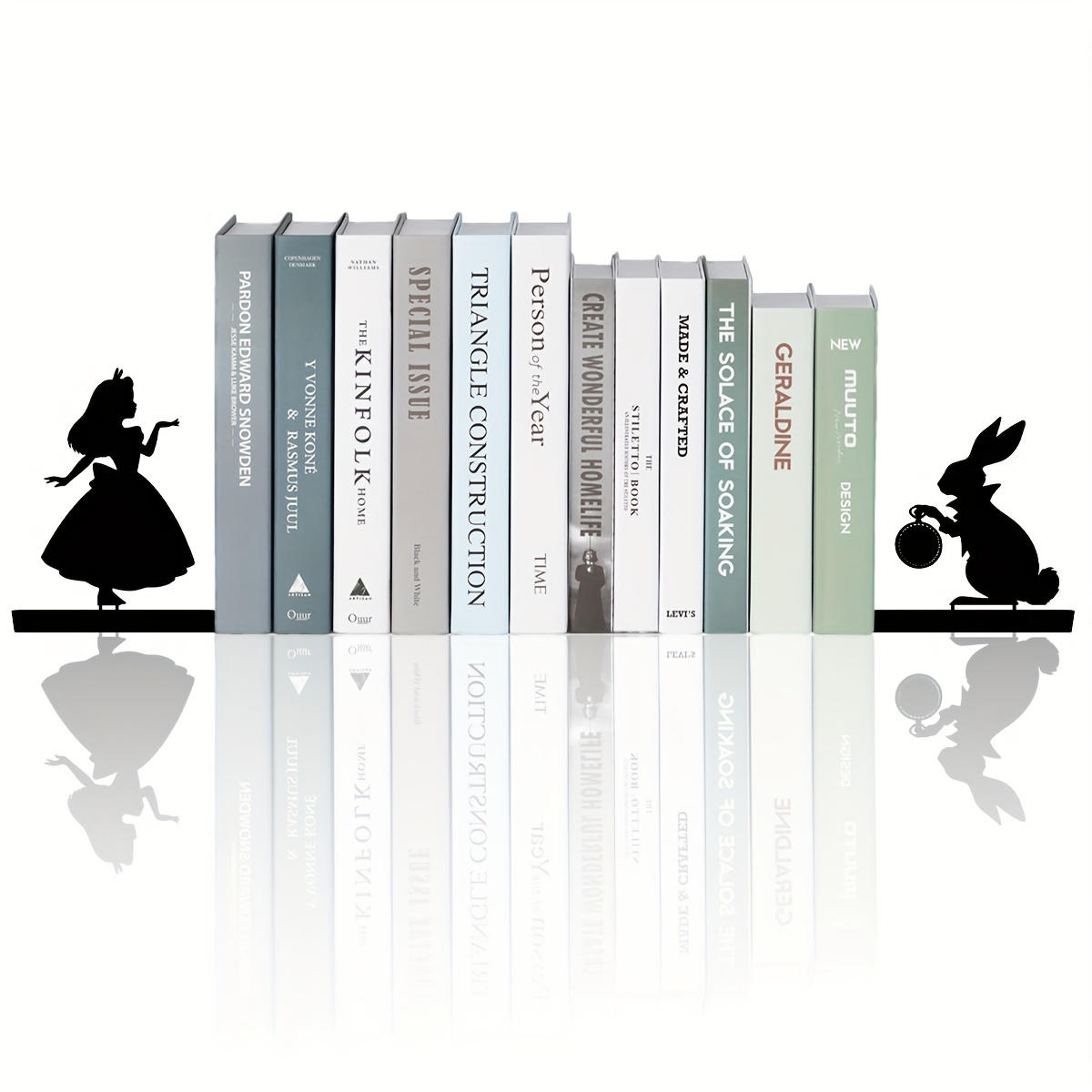 Image of 2pcs Black And Metal Bookends - Home And Office Bookshelf Decoration, Suitable For Libraries And Studies, Durable Iron Structure, Student Desktop Organization And Book Decoration