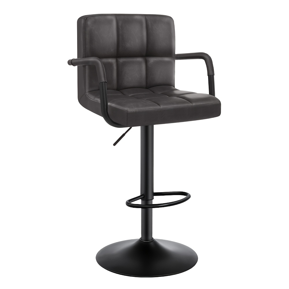 E-shop 1 Stück Barhocker, Pubhocker, Designerstuhl, Kunstleder, mit Rückenlehne, höhenverstellbar, drehbar