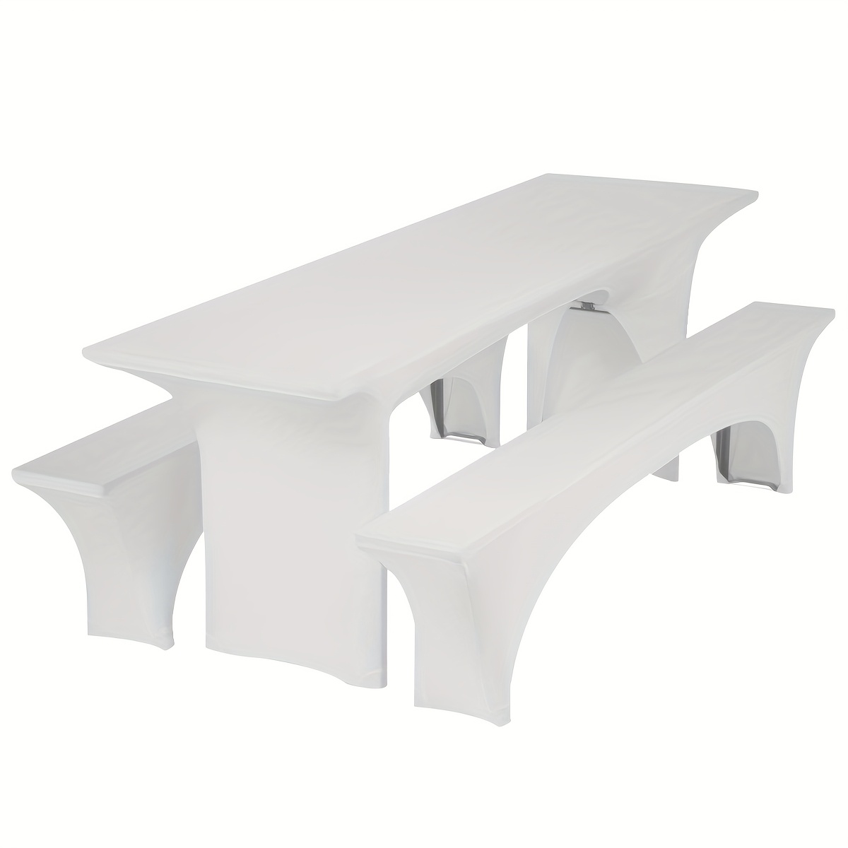 3pcs Set Of Beer Table Covers, Stretch Beer Table And Bench Set Cover, Beer Bench Cover, Beer Tent Set For Banquet Garden Furniture Covers