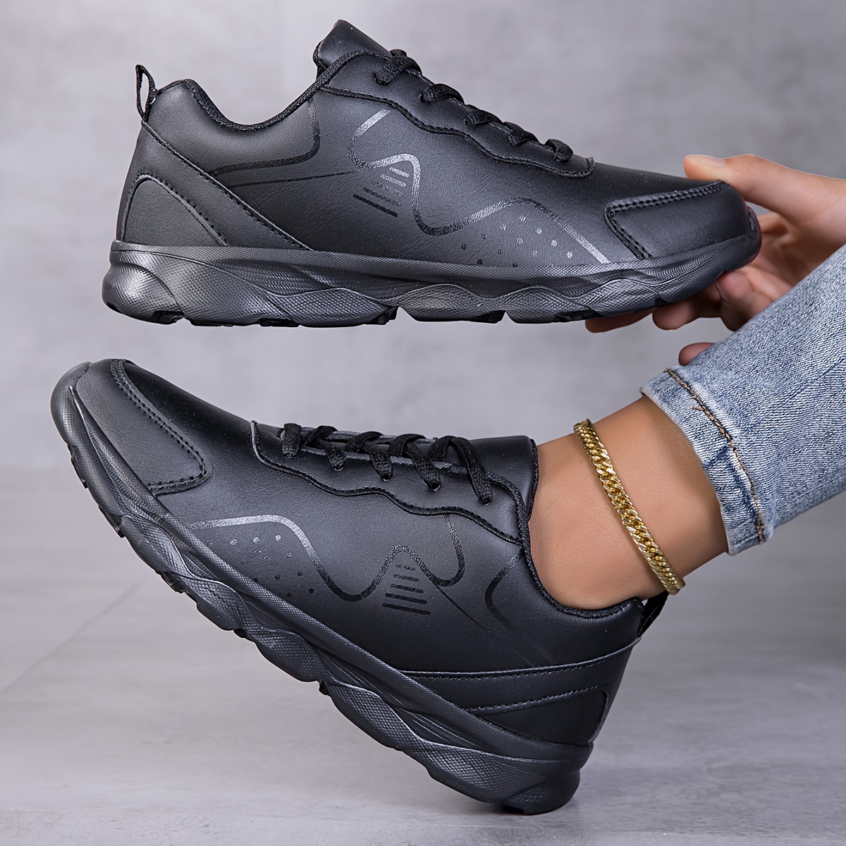 Trendy Black Lightweight EVA Sole Women'S Casual sneakers