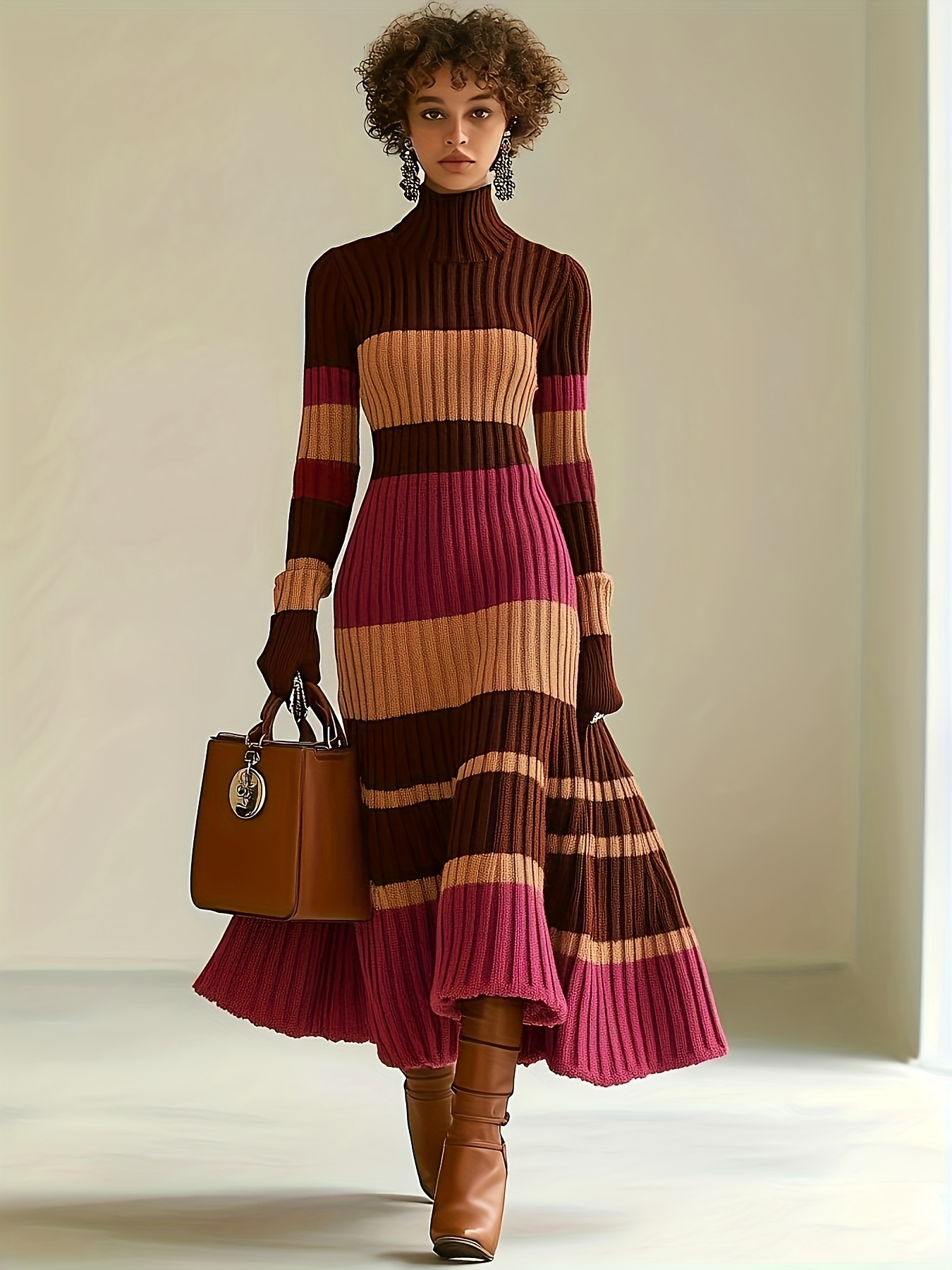 Color-block Striped Dress