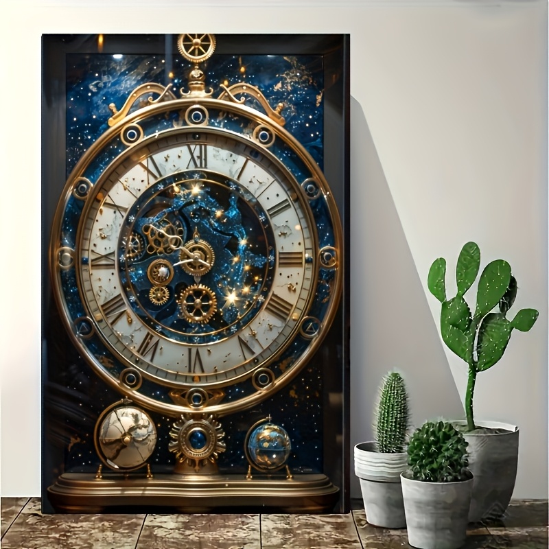 

Extra-large 5d Diy Diamond Painting Kit - Clock Design With Round Diamonds, Embroidery Mosaic Art For Home Decor, Craft Supplies Included, 15.75x27.56 Inches, New Diamond Painting Kits, Gifts