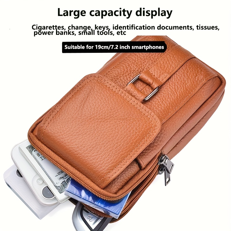 Amazon.com | Genuine Leather Fanny Pack large capacity