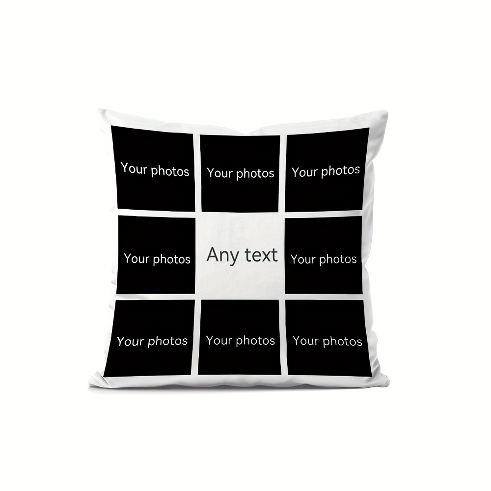 TEMU 1pc Personalized Photo And Text Custom Decor Pillowcase, Styles , And Unique Gift For