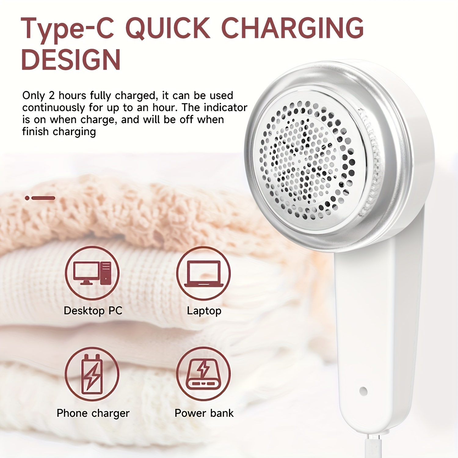 portable rechargeable lint eraser with cleaning brush effective fabric scraper for carpets removes lint balls usb rechargeable electric lint eraser portable clothing shaver for sweaters blankets carpets and upholstery Product details 6